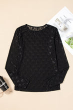 Load image into Gallery viewer, Black Bow Pattern Long Sleeve Slim Fit Mesh Top