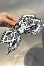 Load image into Gallery viewer, Black Paisley Floral Print Bow Knot Hair Clip

