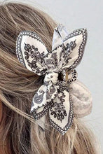 Load image into Gallery viewer, Black Paisley Floral Print Bow Knot Hair Clip
